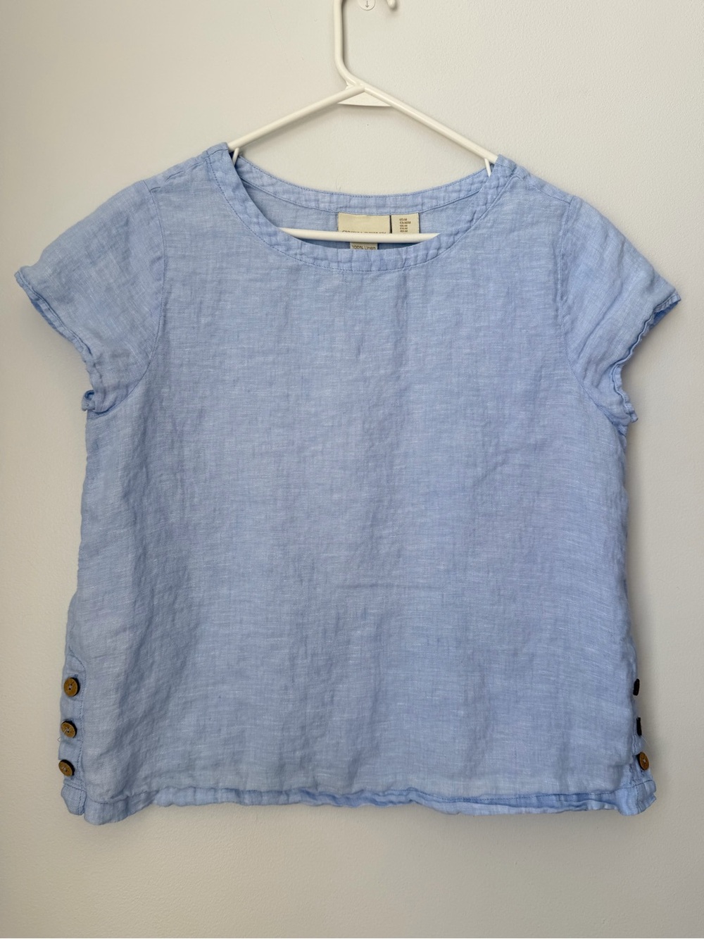 Cynthia Rowley Blue Linen Top Size Medium